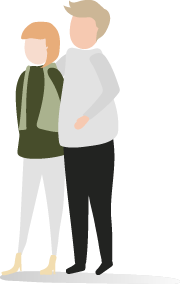 悩んでる老夫婦のイラスト