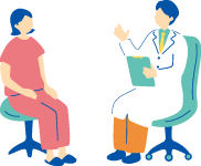 医師の診察を受けているイラスト