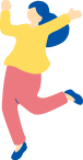 喜ぶ女性イラスト