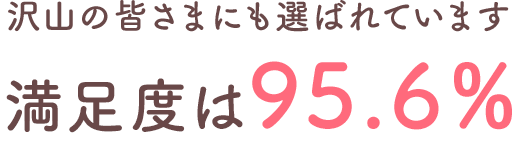 沢山の皆さまにも選ばれています 満足度は95.6％