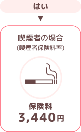 喫煙者の場合(喫煙者保険料率) 保険料3,440円