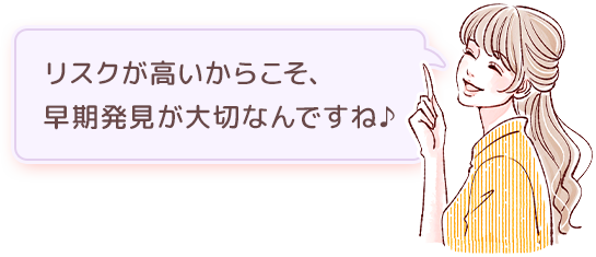 リスクが高いからこそ、早期発見が大切なんですね♪