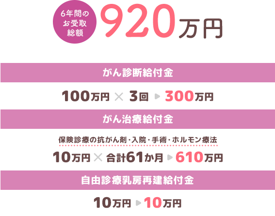6年間のお受取総額 920万円