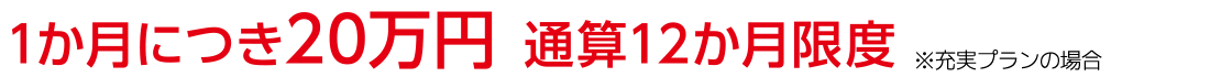 1か月につき20万円 通算12か月限度