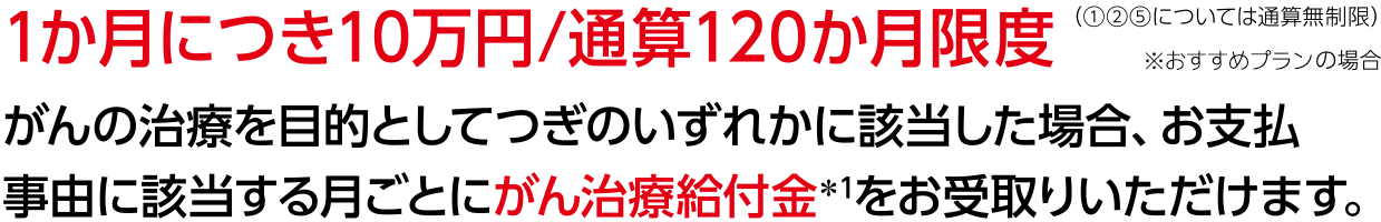 1か月につき10万円/通算120か月限度