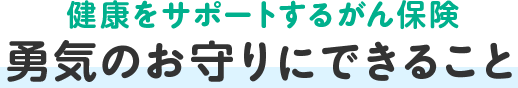 健康をサポートするがん保険勇気のお守りにできること